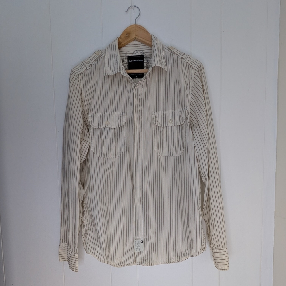 Calvin Klein Striped Button-Up Shirt